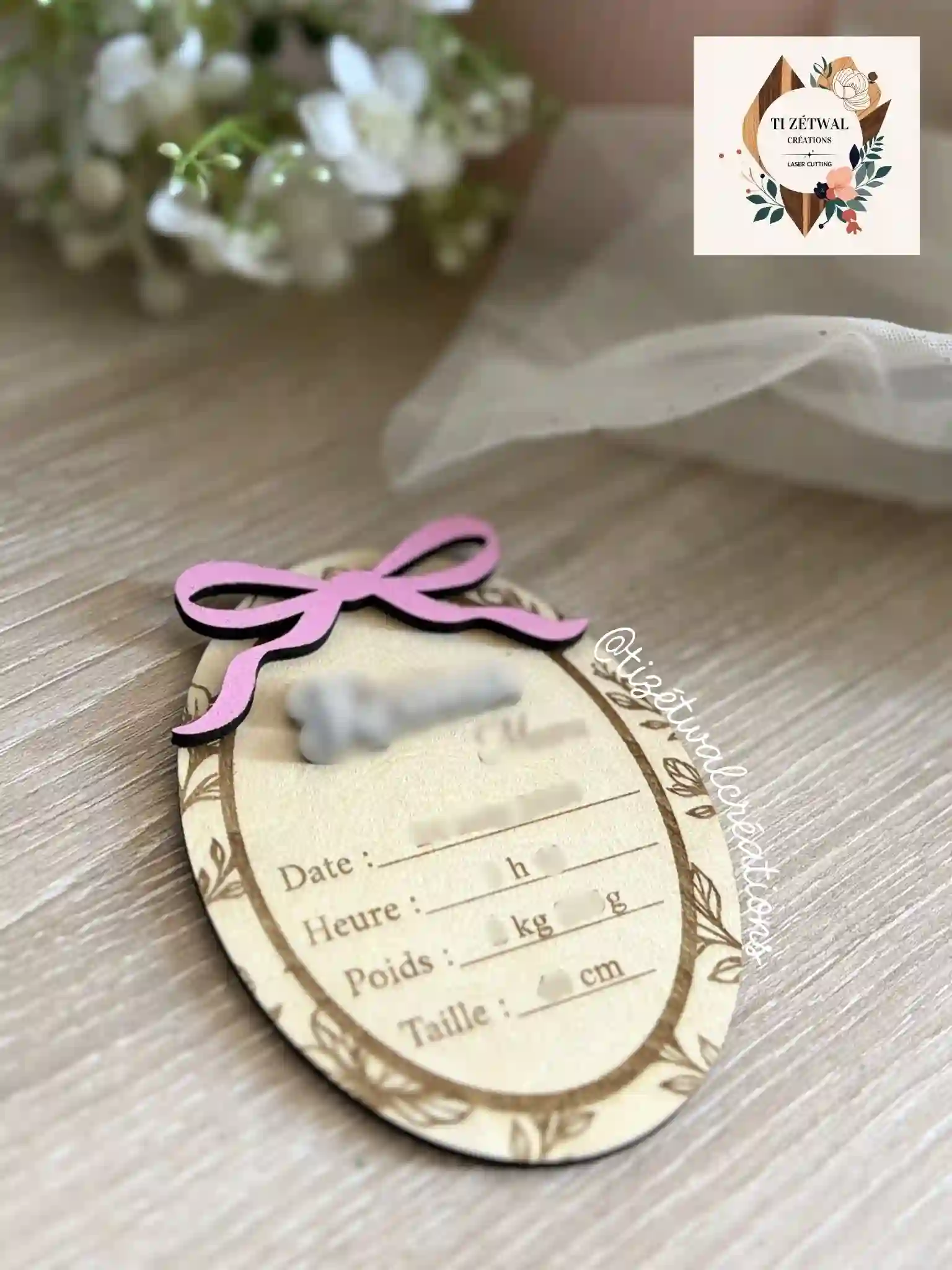 Plaque Informations De Naissance
